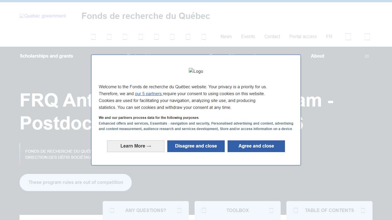 FRQ Anticosti Fellowship Program - Postdoctoral Stream - 2025-2026 - Fonds de recherche du Québec - FRQ